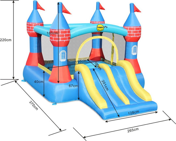 טירה מתנפחת Happy Hop הפי-הופ Castle Bouncer with Dobble Slide 9512