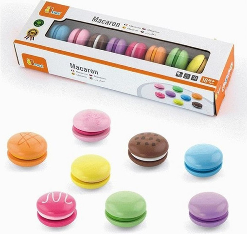 8 עוגיות עץ דמויות מקרון למשחקי דמיון 24 חלקים