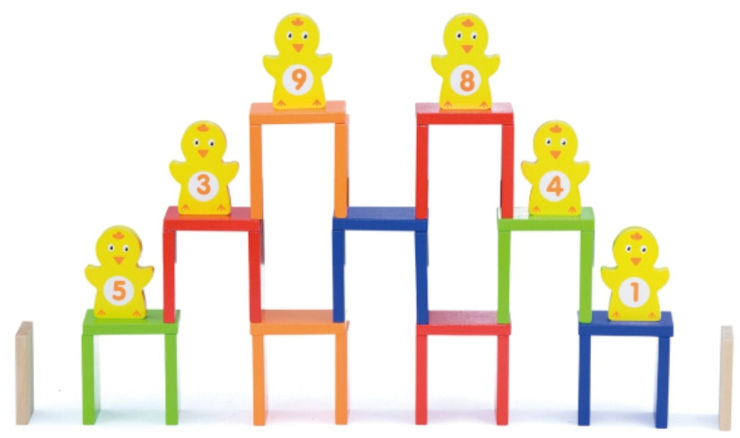 דלי 116 לבני דומינו צבעוניות מעץ מלא
