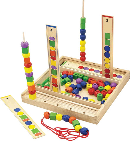 התאמת השחלת חרוזים + 10 קלפים