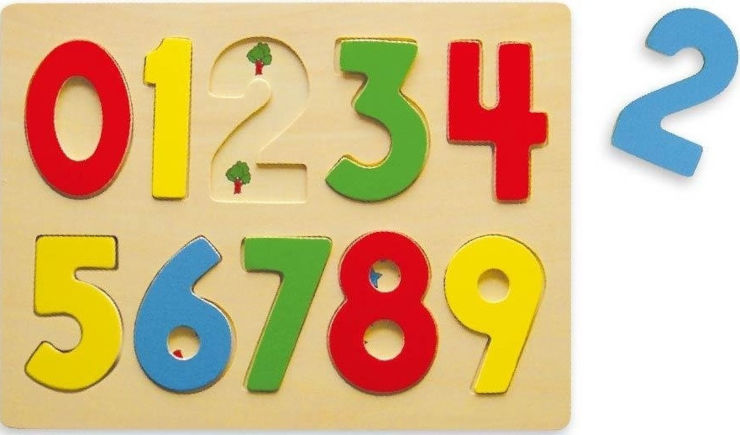 פאזל לימוד מספרים מעץ 0-9