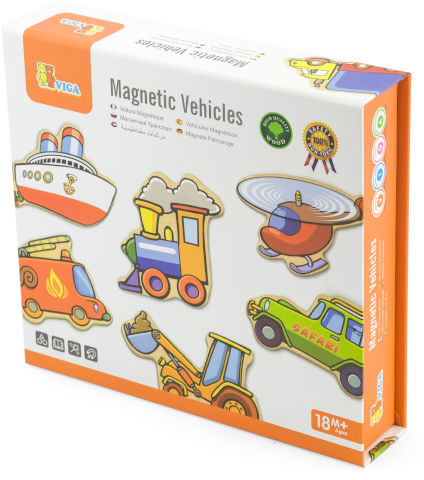 קופסאת מגנטים כלי תחבורה 20 חלקים