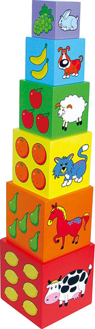 סט קוביות מספרים 1-6 נכנסות אחד בשנייה
