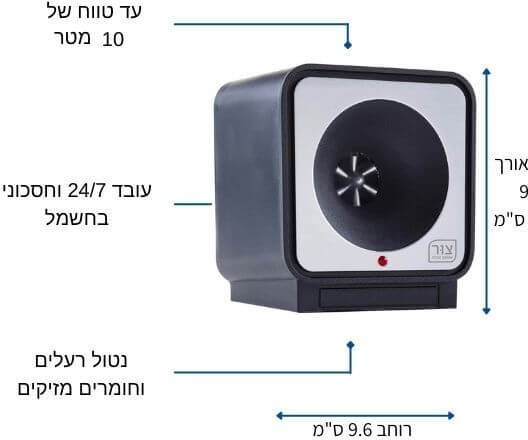 יריחו - הדברה אלקטרונית להרחקת עכברים וחולדות | טווח פעולה 10 מטר
