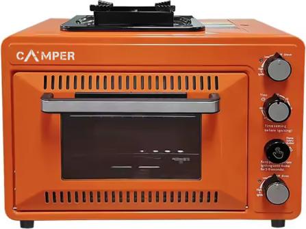 תנור גז בתוספת כירה רב תכליתי כתום - CAMPER