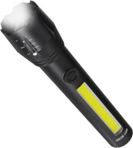 Green Lion 2 in1 Adjustable Torch 3W LED 130lm 1200mAh בצבע שחור