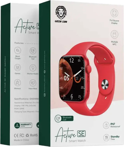 Green Lion Active SE Smart Watch בצבע אדום