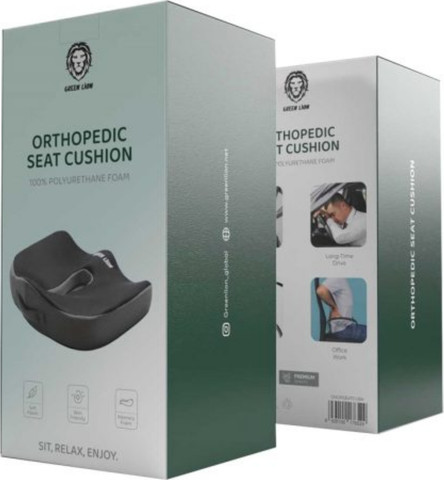 Green Lion Orthopedic Seat Cushion בצבע שחור