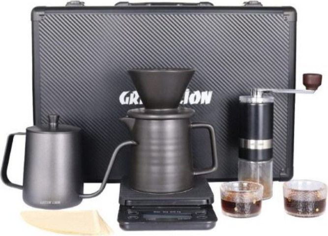 Green Lion G-80 Plus Coffee Maker Kettle Set בצבע שחור
