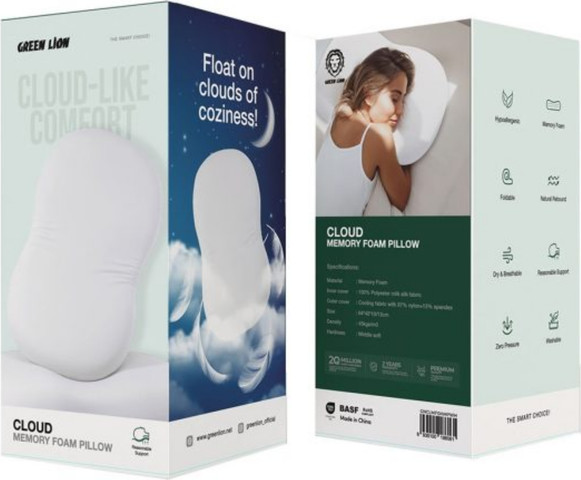 Green Lion Cloud Memory Foam Pillo(כרית) – White