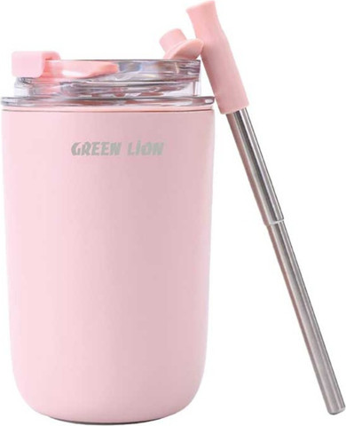 green lion כוס תרמית שומרת חום/קור ml250 בצבע ורוד