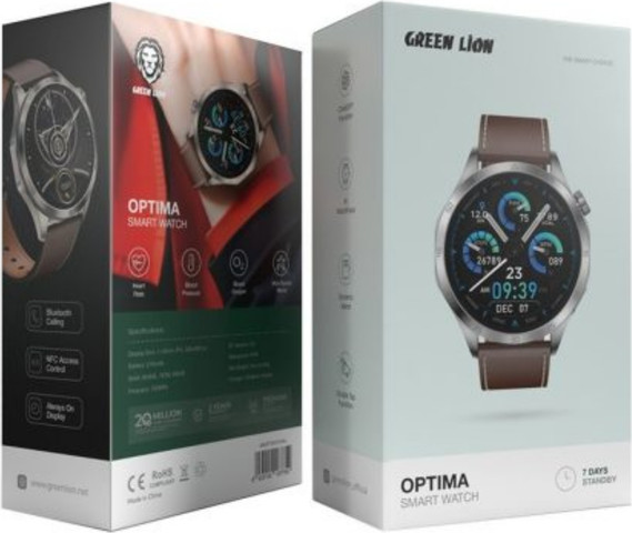 Green Lion Optima Smart Watch בצבע סילבר