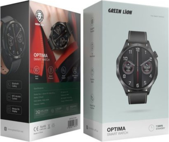 Green Lion Optima Smart Watch בצבע שחור