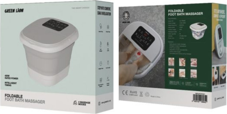 Green Lion Foldable Foot Bath Massager בצבע אפור