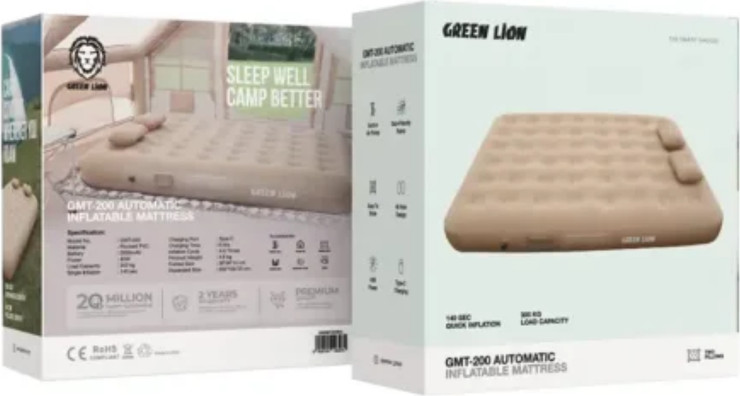 Green Lion GMT-200 Automatic Inflatable Mattress בצבע בז