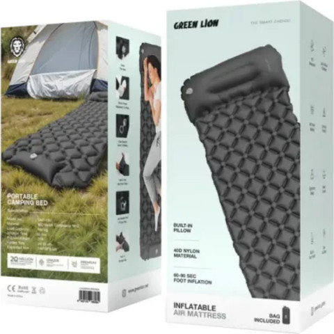 Green Lion Inflatable Air Mattress בצבע שחור
