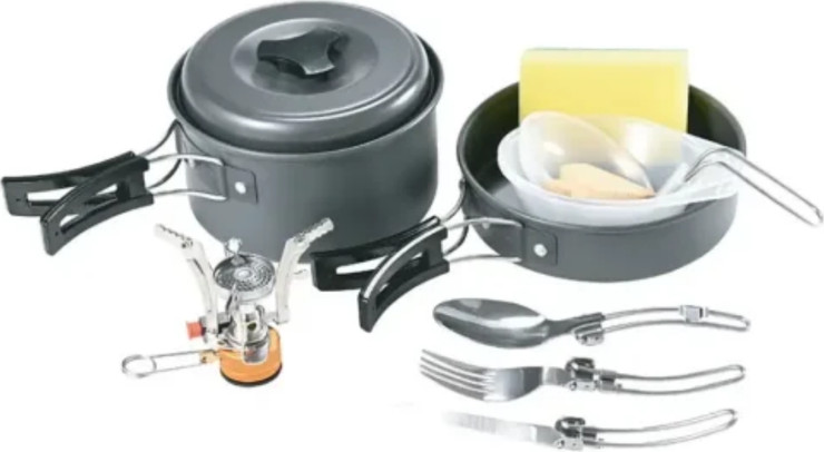 Green Lion 10 IN 1 Camping Cookware בצבע שחור