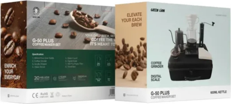 Green Lion G-50 PLUS Coffee Maker Set בצבע שחור
