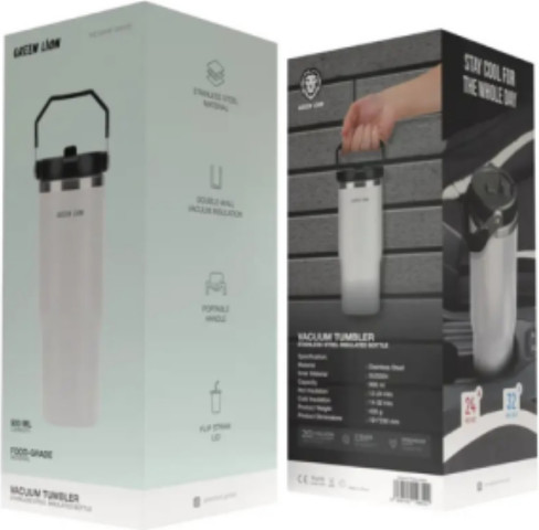 Green Lion Vacuum Tumbler 900ml Bottle בצבע לבן