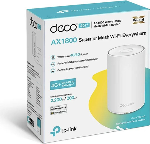 ראוטר אלחוטי עם מודם סלולרי TP-Link 4G+ AX1800 Whole Home Mesh Wi-Fi 6 Router V1.0 Deco X20-4G