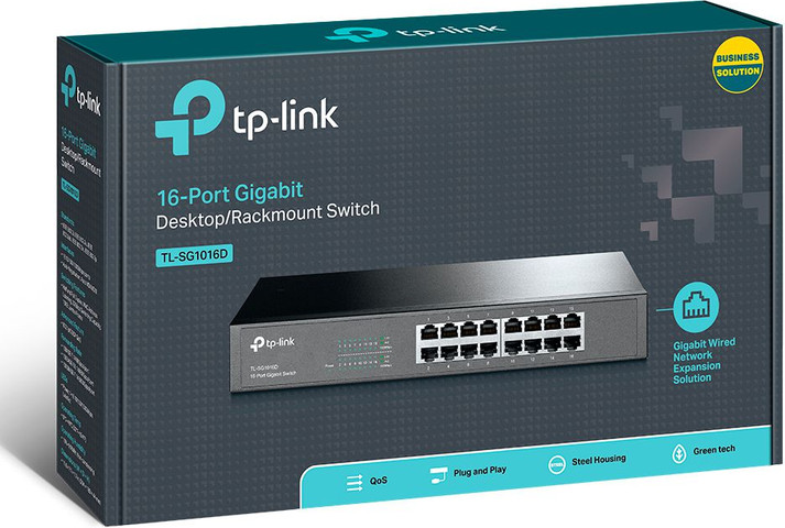 מתג שולחני TP-Link TL-SG1016D 16 Ports Gigabit 10/100/1000Mbps