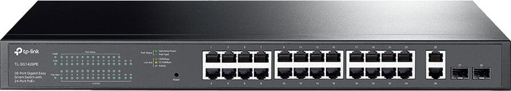 מתג חכם +TP-Link TL-SG1428PE 28-Port Gigabit Easy Smart PoE Switch with 24-Port PoE