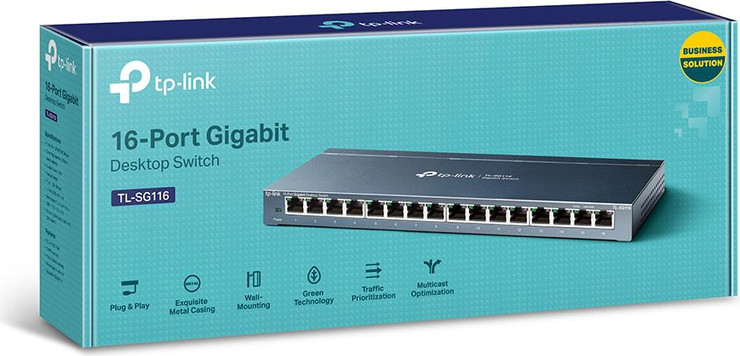מתג חכם TP-Link 16 Ports Gigabit 10/100/1000Mbps Desktop Switch TL-SG116 Easy