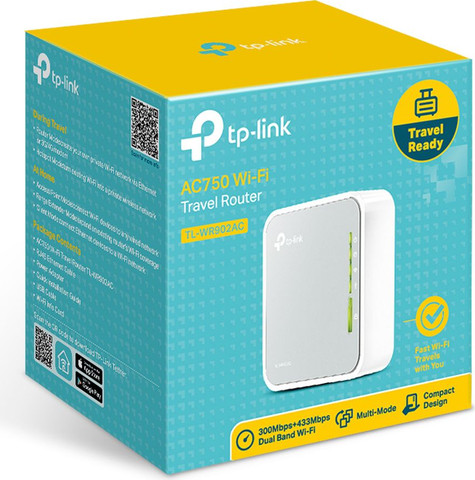 נתב אלחוטי TP-Link TL-WR902AC AC750 Wireless Travel Router