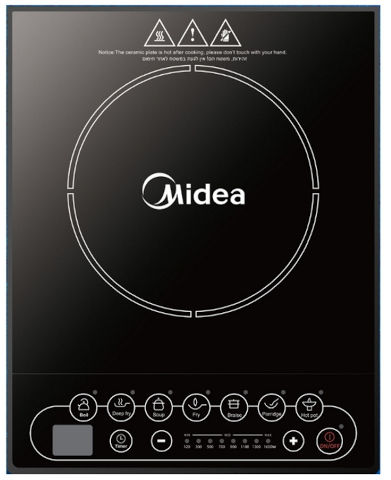 כירת אינדוקציה זכוכית יחיד על השיש Midea מידאה SKY1608