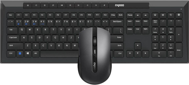 סט מקלדת ועכבר אלחוטיים Rapoo ראפו 8210MB E.H שחור
