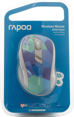 עכבר אלחוטי שקט Rapoo M500 Silent Multi-Mode | BT 3.0/4.0 + 2.4GHz | 1600DPI - צבע כחול