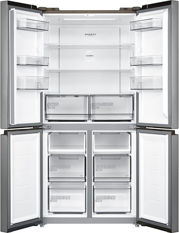 מקרר 4 דלתות 470 ליטר Midea מידאה HQ-611RWEN נירוסטה מוברשת