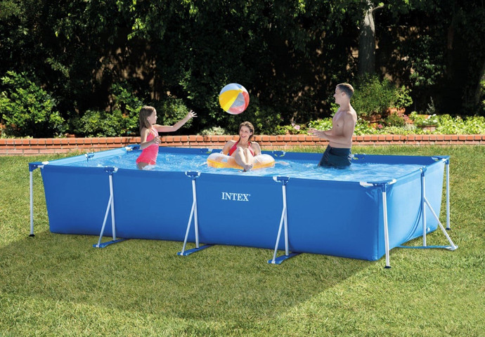 אינטקס בריכה מלבן 450/220/84 עמודים INTEX 28273