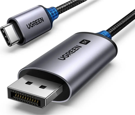 כבל UGREEN USB-C TO DisplayPort חוויית צפייה אולטימטיבית 8K 60Hz 1M שחור שחור