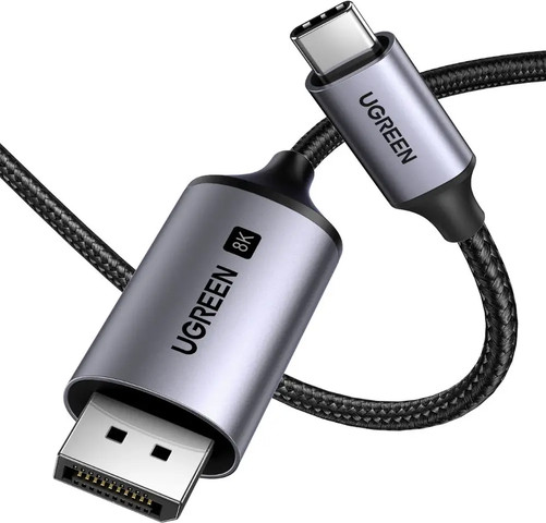 כבל UGREEN USB-C TO DisplayPort חוויית צפייה אולטימטיבית 8K 60Hz 1M שחור שחור