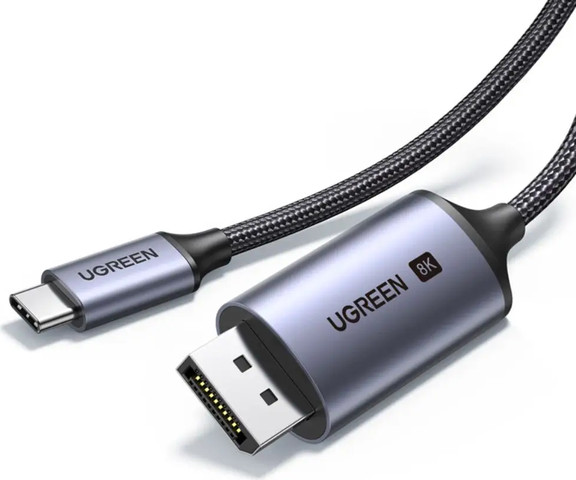 כבל UGREEN USB-C TO DisplayPort חוויית צפייה אולטימטיבית 8K 60Hz 1M שחור שחור