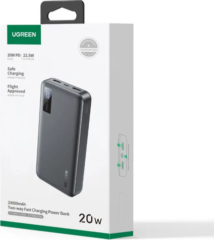 סוללת חירום UGREEN Nexode 20000mAh 20W PD שחור שחור
