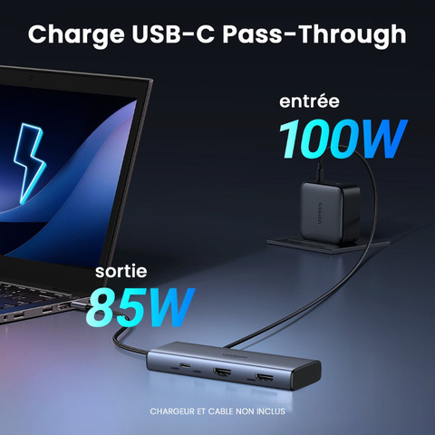 תחנת עגינה 7ב-1 UGREEN USB-C HDMI 4K@60Hz אפור