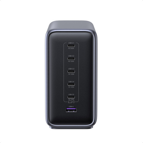 מטען שולחני UGREEN Nexode 500W טעינה מהירה 6 יציאות אפור