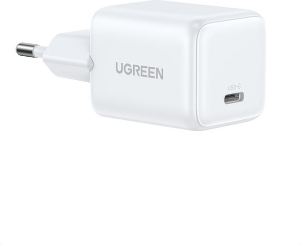 מטען קיר מהיר 30W GaN + כבל 1 מטר USB-C Ugreen לבן