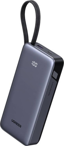 סוללת גיבוי UGREEN Nexode 20000mAh 45W עם כבל מובנה אפור