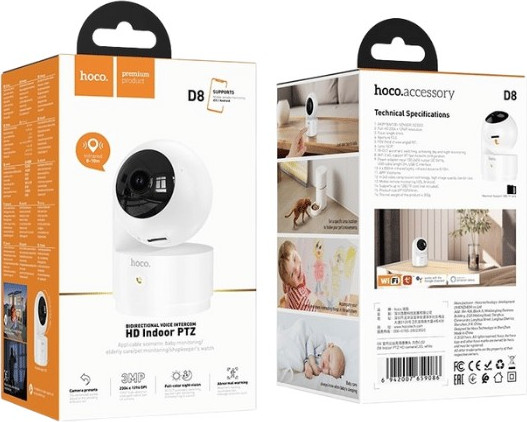 מצלמת אבטחה אלחוטית WIFI מסתובבת HOCO D8 Indoor PTZ 3MP