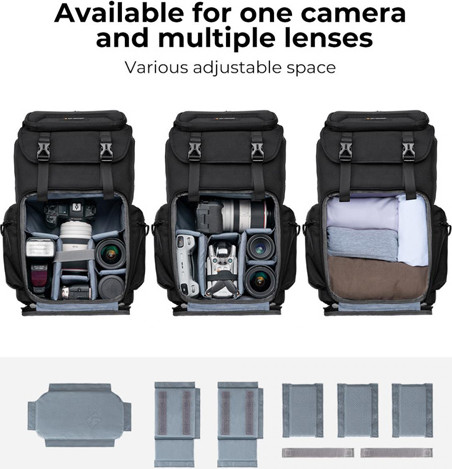 תיק גב לצילום מקצועי K F Concept Camera Backpack 25L