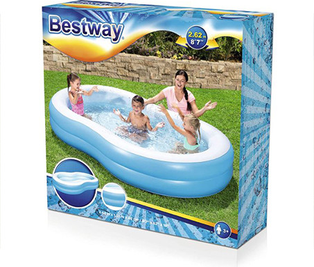 בריכת לגונה משפחתית מתנפחת מבית BESTWAY דגם 54117 מרווחת במידות 262X157X46 ס"מ