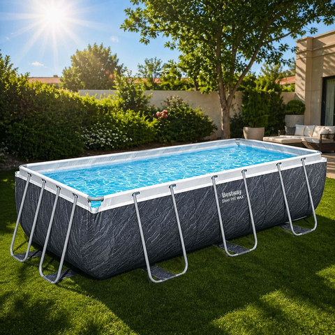 בריכה מלבנית שברון בגודל 4.12×2.01×1.22 ס"מ דגם Bestway 56722