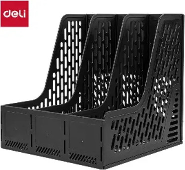 משולש קטלוגי מתקפל 3 תאים שחור deli E9843