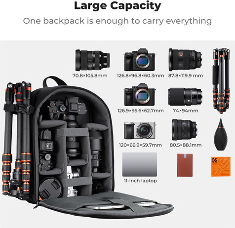 תיק גב לצילום מקצועי K F  Concept Camera Backpack 13L