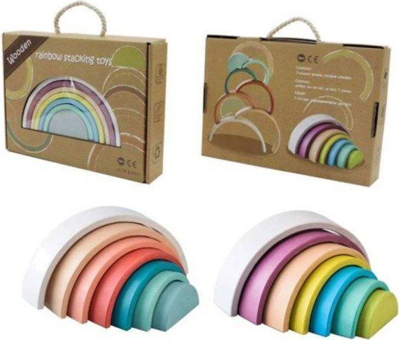 משחק 7 קשתות עץ צבעוניות - Linda Toys