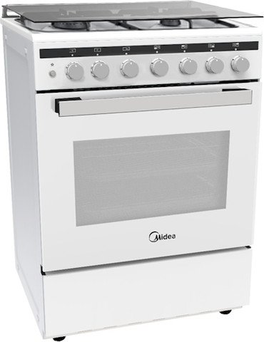 תנור משולב כיריים גז - 4 להבות Midea מידאה 24DMS4G113 לבן