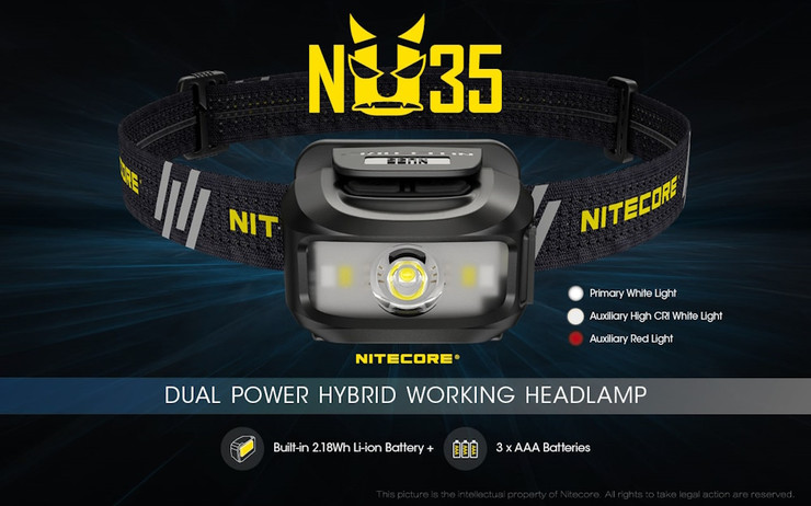 פנס ראש 460 לומנס Nitecore נייטקור NU35